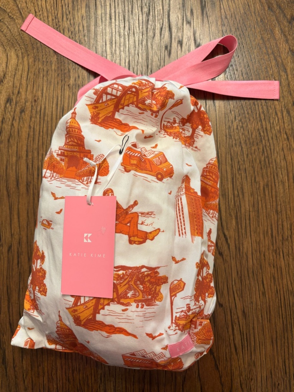Katie Kime Austin Toile Robe NWT Cotton Modal Belted Lounge Robe Orange UT - Picture 15 of 15